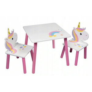 bHome Dětský stůl s židlemi Jednorožec DSBH0737