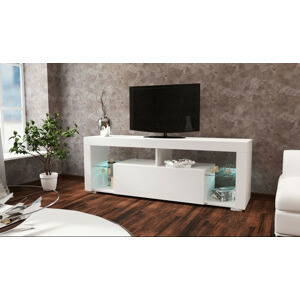 Casarredo Televizní stolek VEGAS bílá/bílý lesk