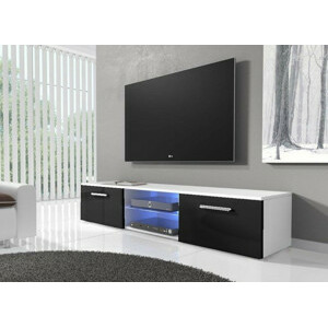 Casarredo TV stolek RTV 03 s LED bílá/černý lesk