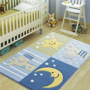 Dětský modrý koberec Confetti Sleepy