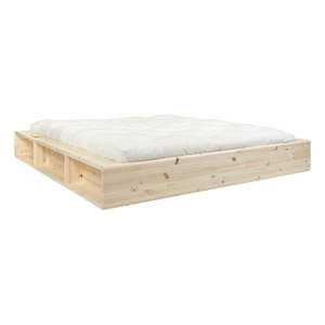Dvoulůžková postel z masivního dřeva s úložným prostorem a futonem Comfort Mat Karup Design Ziggy