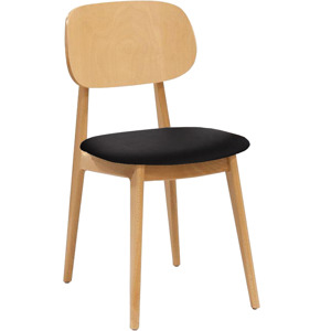 Form Wood Černá dubová koženková jídelní židle Rabbit