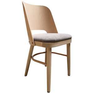 Form Wood Dubová jídelní židle Jordan se šedým látkovým sedákem