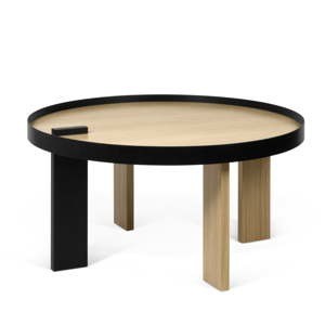 Konferenční stolek v dubovém dekoru s černými detaily TemaHome Bruno
