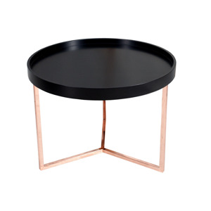 Moebel Living Černý kulatý konferenční stolek Cotis 60 cm