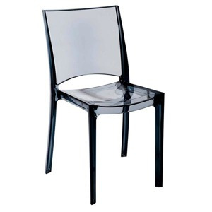 Plastová jídelní židle Stima B-SIDE – bez područek Antracite transparente