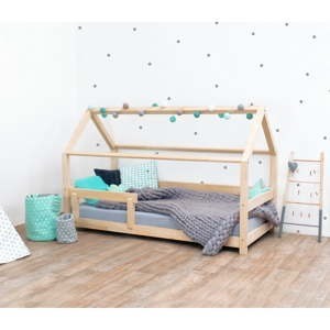 Přírodní dětská postel s bočnicí ze smrkového dřeva Benlemi Tery