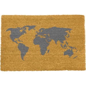 Rohožka z přírodního kokosového vlákna Artsy Doormats World Map