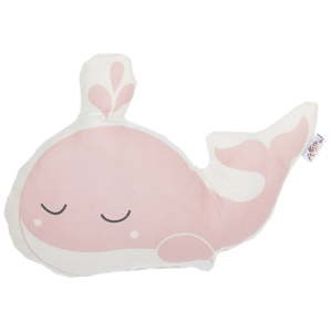 Růžový dětský polštářek s příměsí bavlny Mike & Co. NEW YORK Pillow Toy Whale