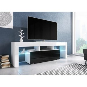 TV stolek TORO 138 Barva nábytku: Bílo/černý lesk