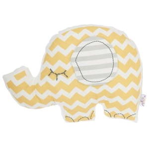 Žlutý dětský polštářek s příměsí bavlny Mike & Co. NEW YORK Pillow Toy Elephant