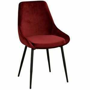 Červená sametová jídelní židle ROWICO SIERRA