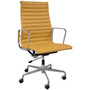 Culty Hořčicově žlutá koženková kancelářská židle 119