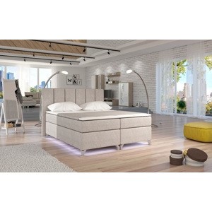 Luxusní box spring postel Brepoli + LED 180x200