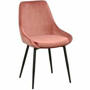 Růžová sametová jídelní židle ROWICO SIERRA
