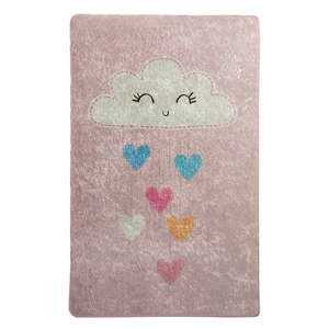 Růžový dětský protiskluzový koberec Chilai Baby Cloud