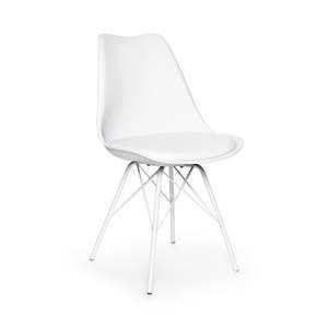 Sada 2 bílých židlí s bílým podnožím z kovu Bonami Essentials Eco