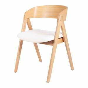 Sada 2 jídelních židlí z kaučukovníkového dřeva s bílým podsedákem sømcasa Rina