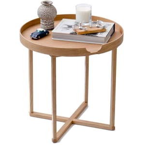 Odkládací stolek z dubového dřeva s odnímatelnou deskou Wireworks Damieh