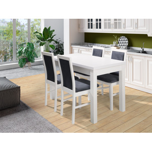 Bílý jídelní set Maxion 5 (stůl + 4x židle)