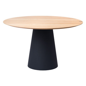 Dubový jídelní stůl Marco Barotti 130 cm s matnou černou podnoží
