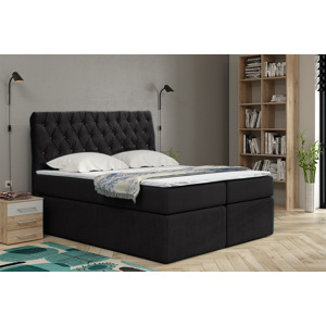 Eka Kontinentální čalouněná postel Luxurious - Cassablanca (160x200 cm) Barva látky Trinity: (2316) Černá