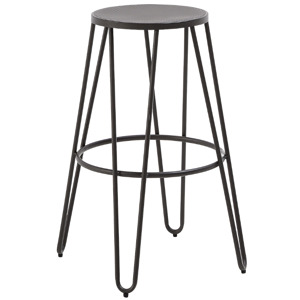Grafitově šedá kovová barová židle Kave Home Mallone 76 cm