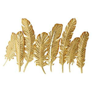 Kovový nástěnný věšák ve zlaté barvě Kare Design Leaf