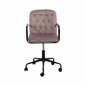 Růžová kancelářská židle se sametovým povrchem Actona Wendy
