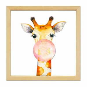 Skleněný obraz ve dřevěném rámu Vavien Artwork Giraffe