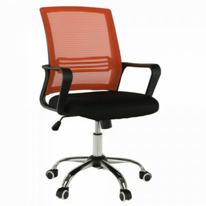 Tempo Kondela Kancelářská židle APOLO - síťovina oranžová / látka černá