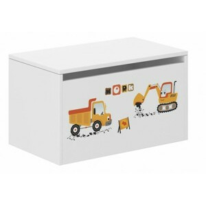 WD Dětský box na hračky 69 x 40 x 40 cm - Auta na stavbě