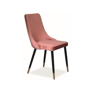 Jídelní židle Piano Velvet Gold Barva: Růžová