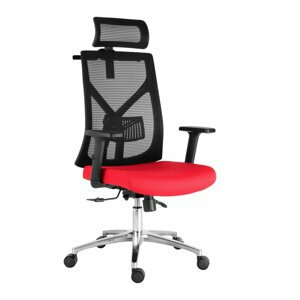 Kancelářská ergonomická židle UNI — černá / červená