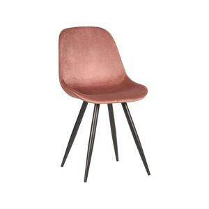 LABEL51 Sametová jídelní židle CAPRI růžová FF-45.033