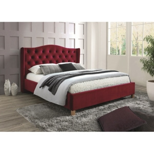 Manželská postel ASPEN Velvet | 160x200 cm Barva: Bordová / Bluvel 59