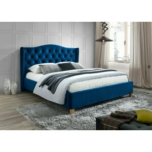 Manželská postel ASPEN Velvet | 160x200 cm Barva: Modrá / Bluvel 86