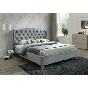 Manželská postel ASPEN Velvet | 180 x 200 cm SIGNAL - ložnicový nábytek: šedá Bluvel 14