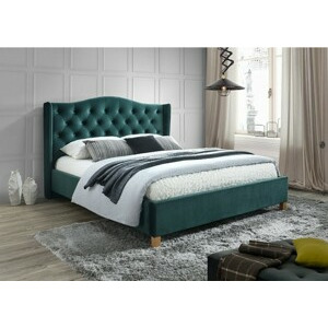 Manželská postel ASPEN Velvet | 180 x 200 cm SIGNAL - ložnicový nábytek: zelená Bluvel 78