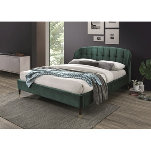 Manželská postel LIGURIA Velvet 160 x 200 cm Barva: Zelená / Bluvel 78