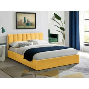 Manželská postel MONTREAL VELVET 140 s úložným prostorem Barva: curry