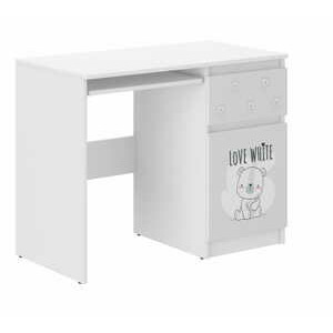 WD Dětský psací stůl 96 cm - Bílý medvídek