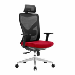 Kancelářská ergonomická židle BOLTON — černo-červená