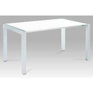 Tempo Kondela Jídelní stůl DARO - bílá extra vysoký lesk HG / stříbrná