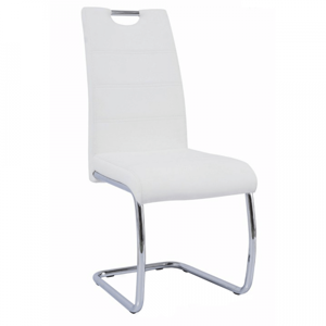 Tempo Kondela Jídelní židle ABIRA NEW - bílá ekokůže / chrom