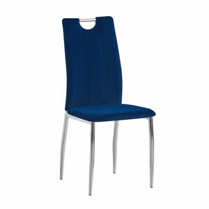 Tempo Kondela Jídelní židle OLIVA NEW - modrá/chrom