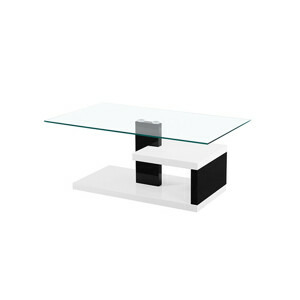 Tempo Kondela Konferenční stolek LARS -bílá / černá s extra vysokým leskem HG