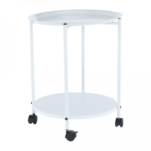 Tempo Kondela Příruční stolek s kolečky DERIN - bílá