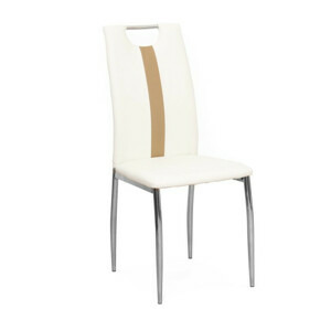 Tempo Kondela Židle SIGNA - bílá / béžová ekokůže