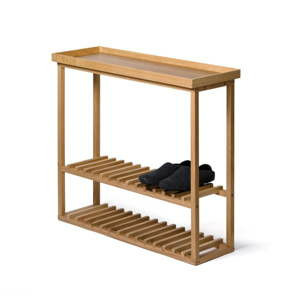 Botník/úložný stolek s přírodní deskou z dubového dřeva Wireworks Hello Storage
